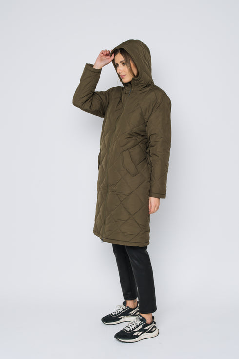 Aria-Quilted Hooded Coat
