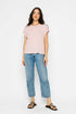 Daisy-Textured Rib Roll Cuff Tee