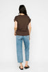 Daisy-Textured Rib Roll Cuff Tee