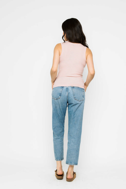 Joelle-Textured Vee Neck Tank