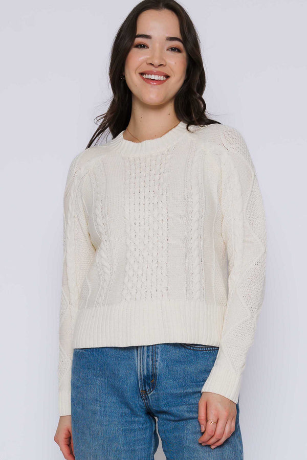 Willa-Cabled Raglan Pullover