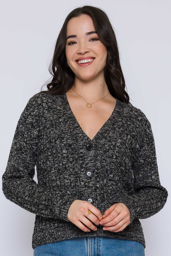 Lana-Cable Knit Cardigan