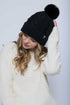 Marshmallow-Cabled Lined Beanie