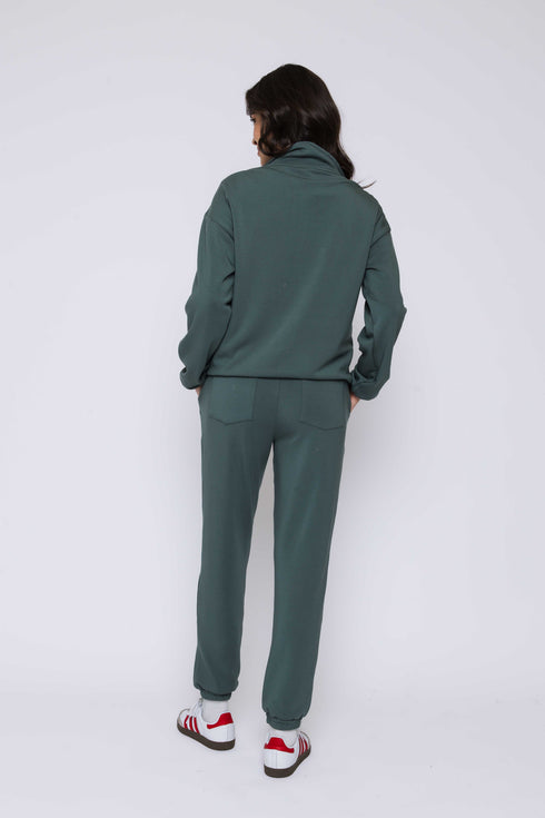 Everly-Luxe Fleece 1/2 Zip Mock neck
