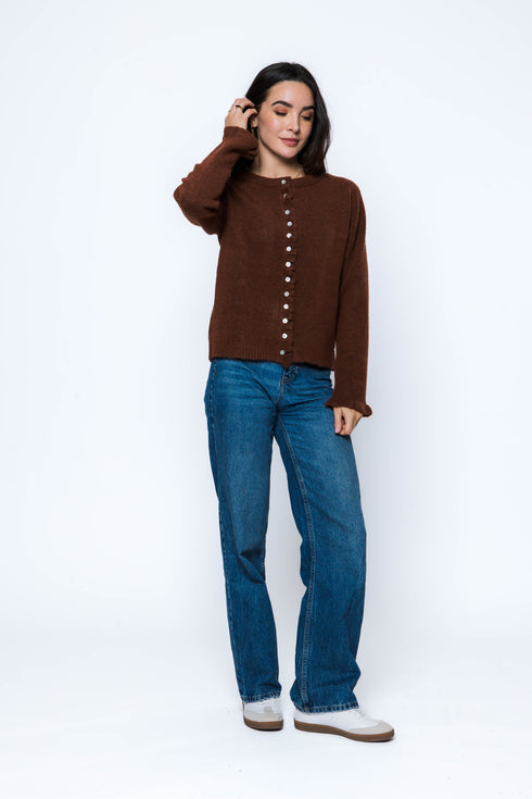 Carmen-Ruffle Cardigan