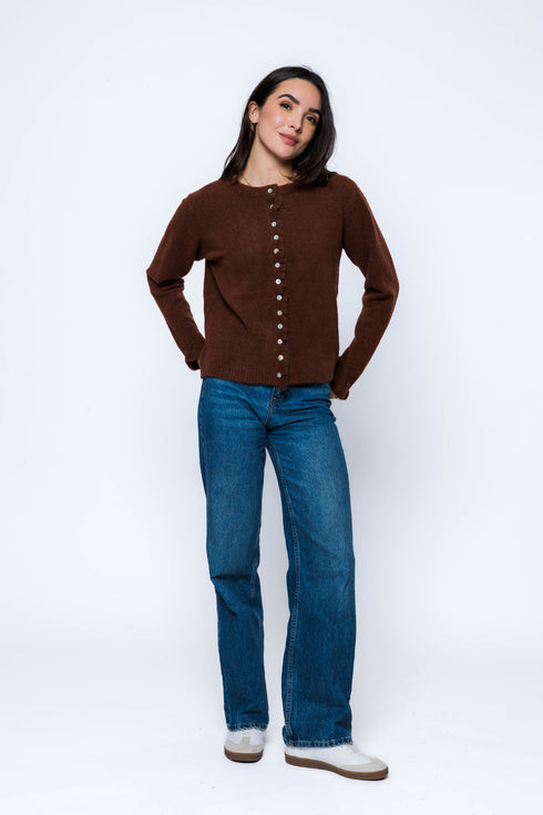 Carmen-Ruffle Cardigan