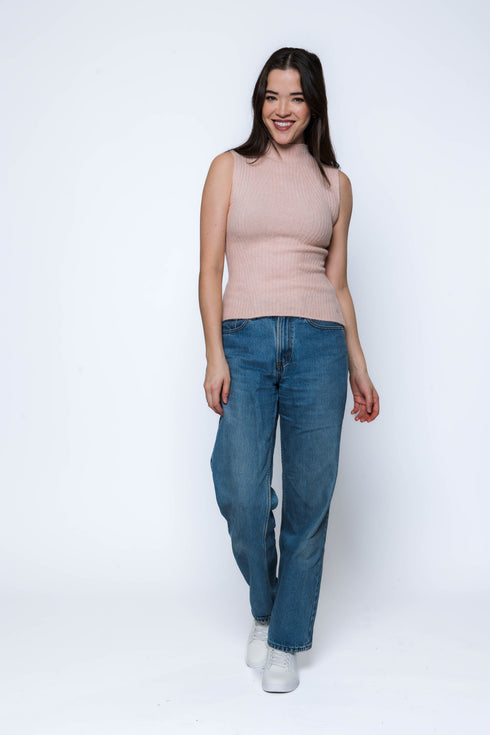 Kimmie-Mock Neck Sweater Tank
