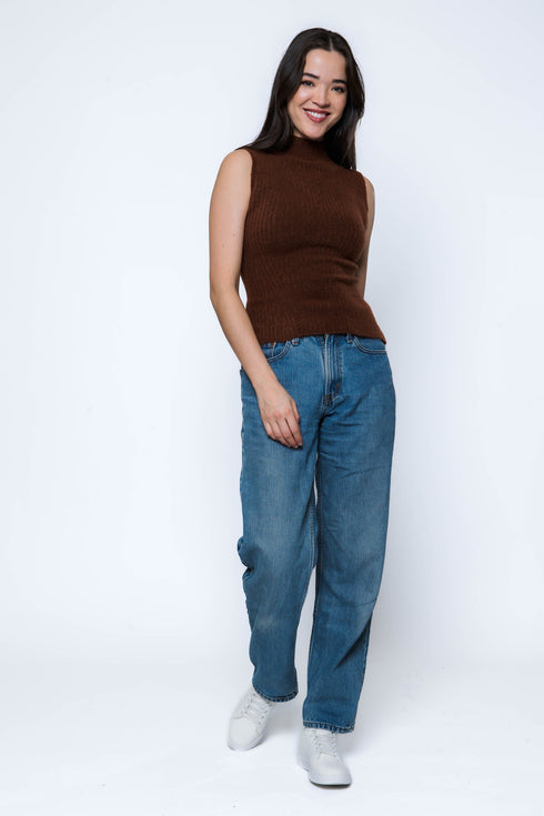 Kimmie-Mock Neck Sweater Tank