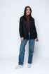 Harper SAMPLE-Faux Leather Button up