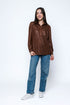 Harper SAMPLE-Faux Leather Button up