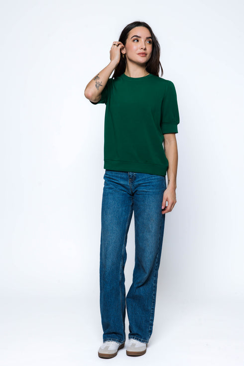 Bella-Luxe Fleece Half Sleeve Crew
