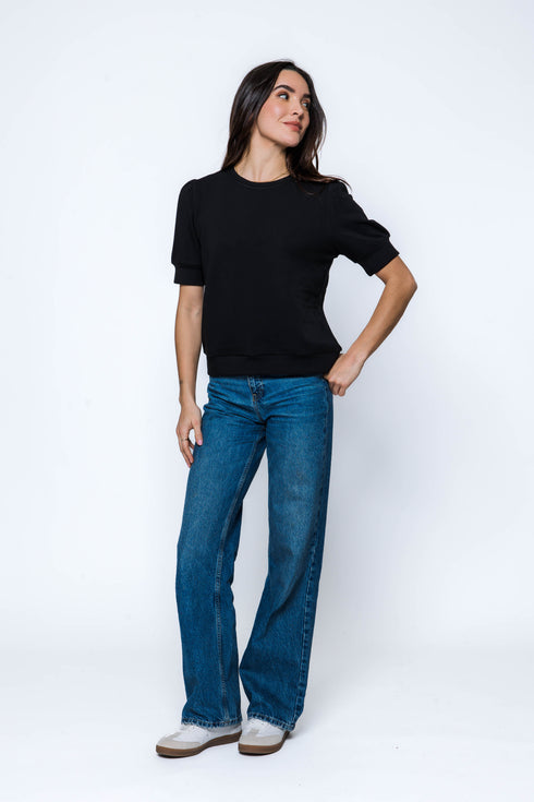 Bella-Luxe Fleece Half Sleeve Crew