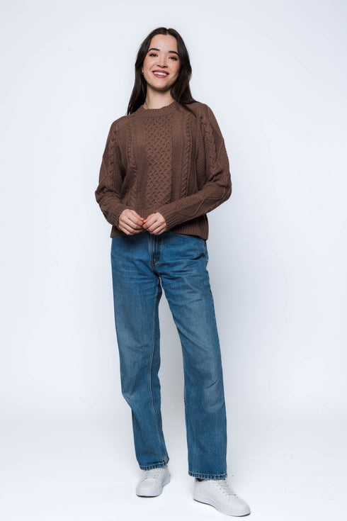 Willa-Cabled Raglan Pullover