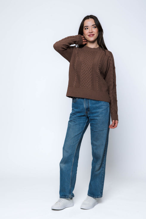 Willa-Cabled Raglan Pullover