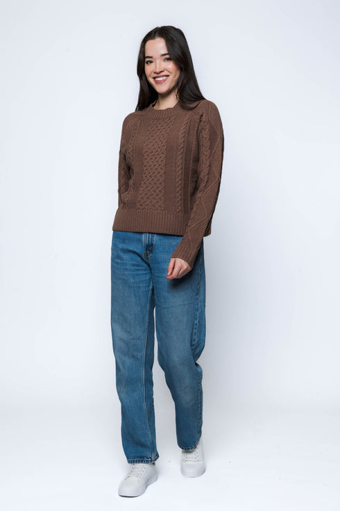 Willa-Cabled Raglan Pullover