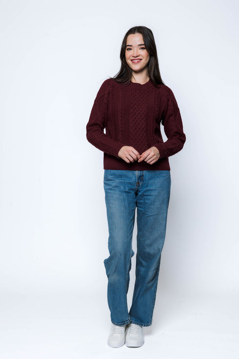 Willa-Cabled Raglan Pullover
