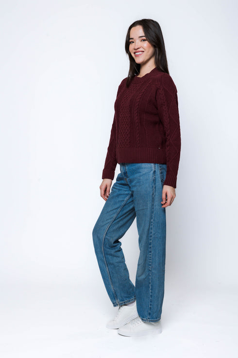 Willa-Cabled Raglan Pullover