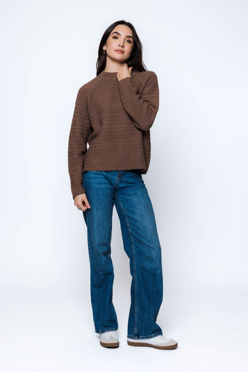 Taylor-Textured Stripe Crew