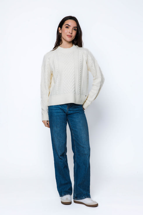 Willa-Cabled Raglan Pullover