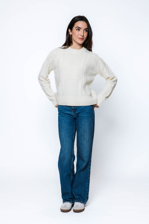Willa-Cabled Raglan Pullover