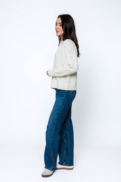 Willa-Cabled Raglan Pullover