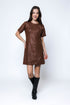 Shelly SAMPLE-Faux Leather Shift Dress