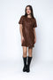 Shelly SAMPLE-Faux Leather Shift Dress
