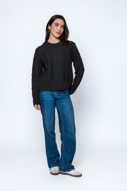 Willa-Cabled Raglan Pullover