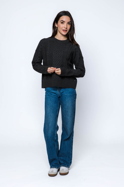 Willa-Cabled Raglan Pullover