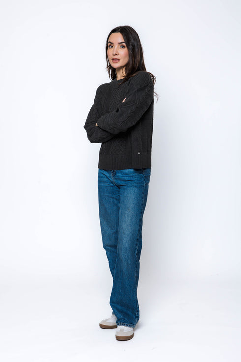 Willa-Cabled Raglan Pullover