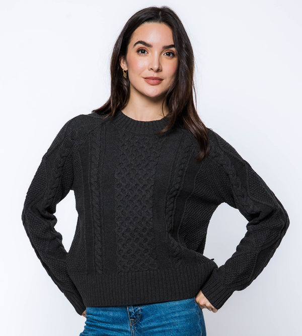 Willa-Cabled Raglan Pullover