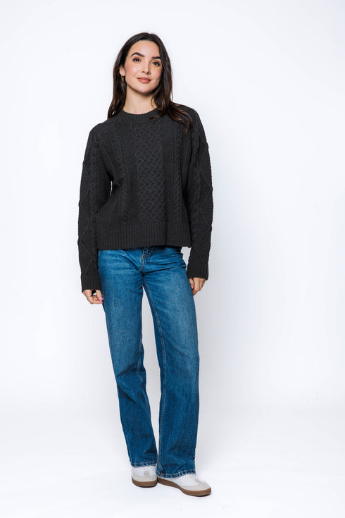 Willa-Cabled Raglan Pullover