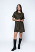 Shelly SAMPLE-Faux Leather Shift Dress