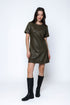 Shelly SAMPLE-Faux Leather Shift Dress