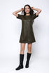 Shelly SAMPLE-Faux Leather Shift Dress