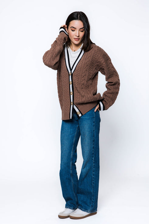Lou-Cable Knit Cardigan
