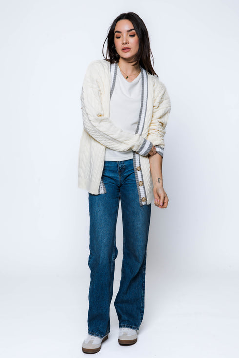Lou-Cable Knit Cardigan