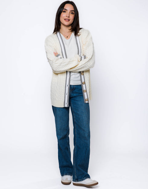 Lou-Cable Knit Cardigan