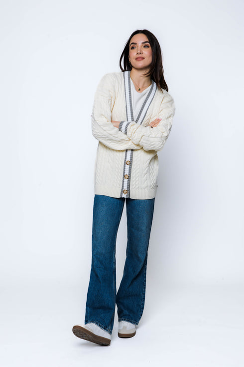 Lou-Cable Knit Cardigan
