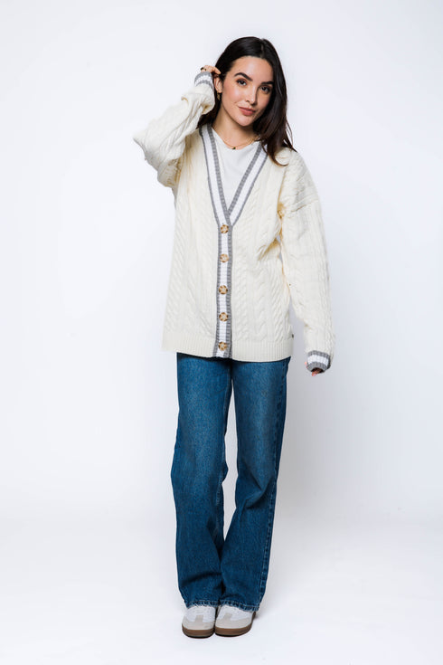 Lou-Cable Knit Cardigan