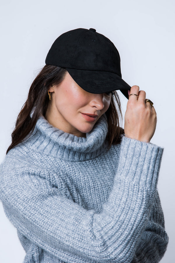 Classic-Faux Suede Baseball Cap-4pk