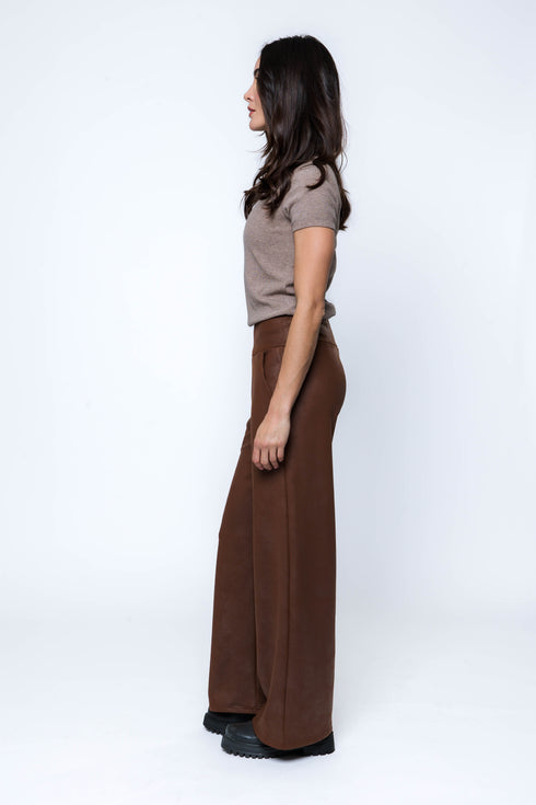 Cora-Faux Leather Wide Leg Pant
