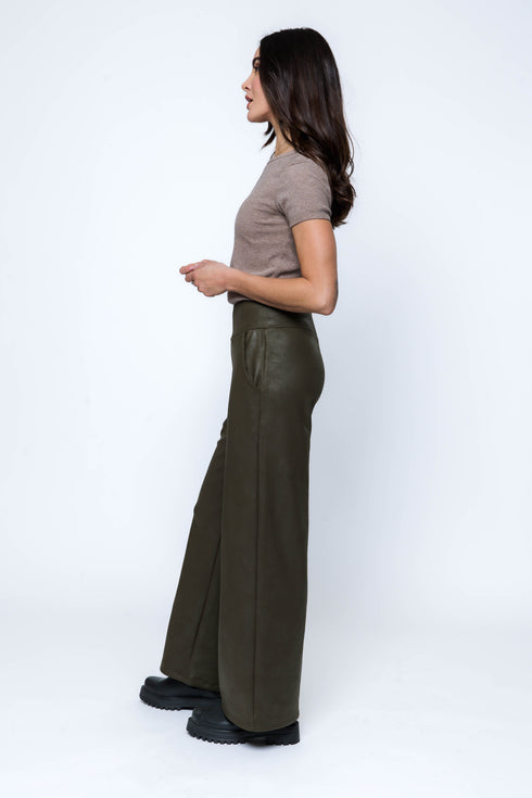 Cora-Faux Leather Wide Leg Pant