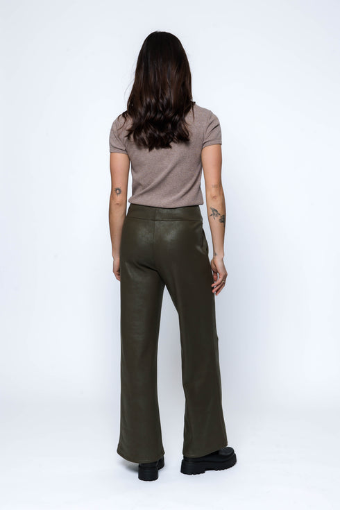 Cora-Faux Leather Wide Leg Pant