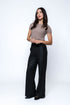 Cora-Faux Leather Wide Leg Pant