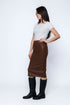 Erin SAMPLE-Faux Leather Midi Skirt