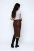Erin SAMPLE-Faux Leather Midi Skirt