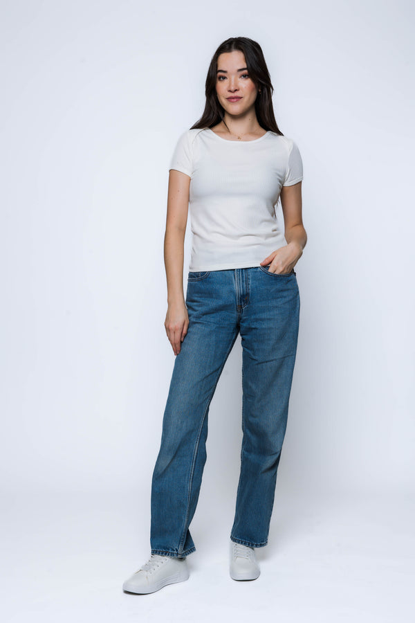 Sarah-Envelope Neck Tee