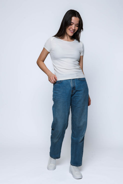 Sarah-Envelope Neck Tee