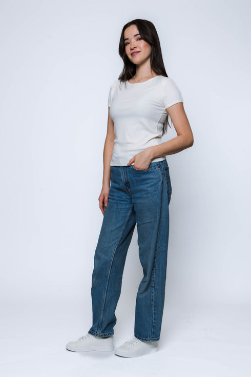Sarah-Envelope Neck Tee
